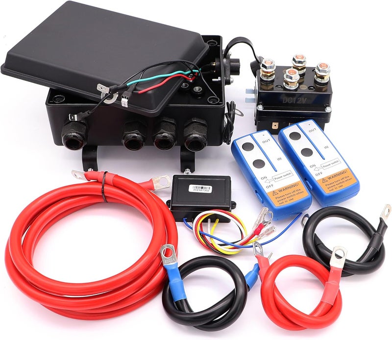 Torkettle 12V 500A Winch Solenoid Contactor Relay with Box and Twin Remote Controller Kit for 8000lbs-17000lbs ATV UTV Winches - Image 1